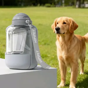 1000ml/34oz Dog Water Bottle with 300ml/10oz Food Container, Large Outdoor Pet Travel Cup, Portable Leak-Proof Dispenser for Dogs, Water & Kibble Storage for Walking, Hiking, Camping, Gift for Dog Lovers, Christmas & New Year Present