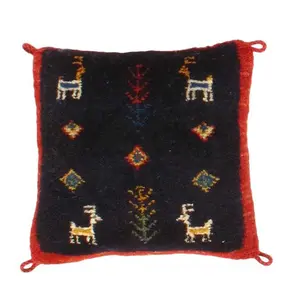 Canvello Gabbeh Lori Baft Navy Blue Throw Pillows