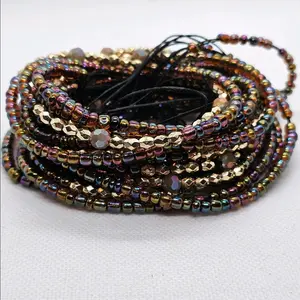 Tortoise Rainbow waistbeads (tie-on 50 inch)