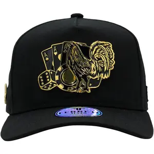 Hats Los 3 Vicios FT86 Black Baseball Cap -  Rooster Hat for Men and Women, Black Snapback Hat, Ball Caps for Men for Any Occasion, Rooster Trucker Hat, Gorra para Hombre Ajustable