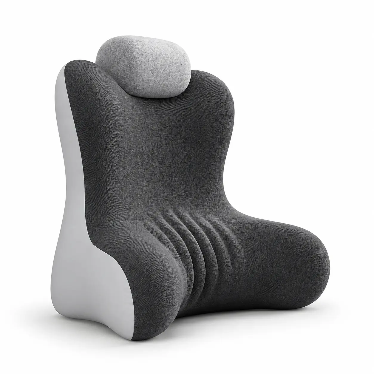 Fatigue-Relieving Memory Foam Seat Cushion - Ergonomic Reading Pillow with Backrest, Neck Support & Armrests, Suitable for Floor/Bed Use, Ideal for Gaming, Reading (2-Tone)