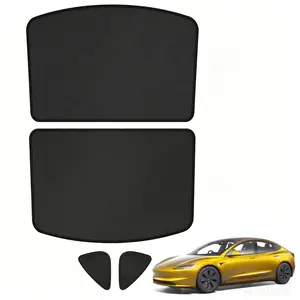 Canvcle Tesla Model 3 / Highland 2018-2026 Sunroof Sunshade, Waterproof Ice-Crystal Cooling Cover, UV Block Heat Insulation with Black Buckle, No Sag