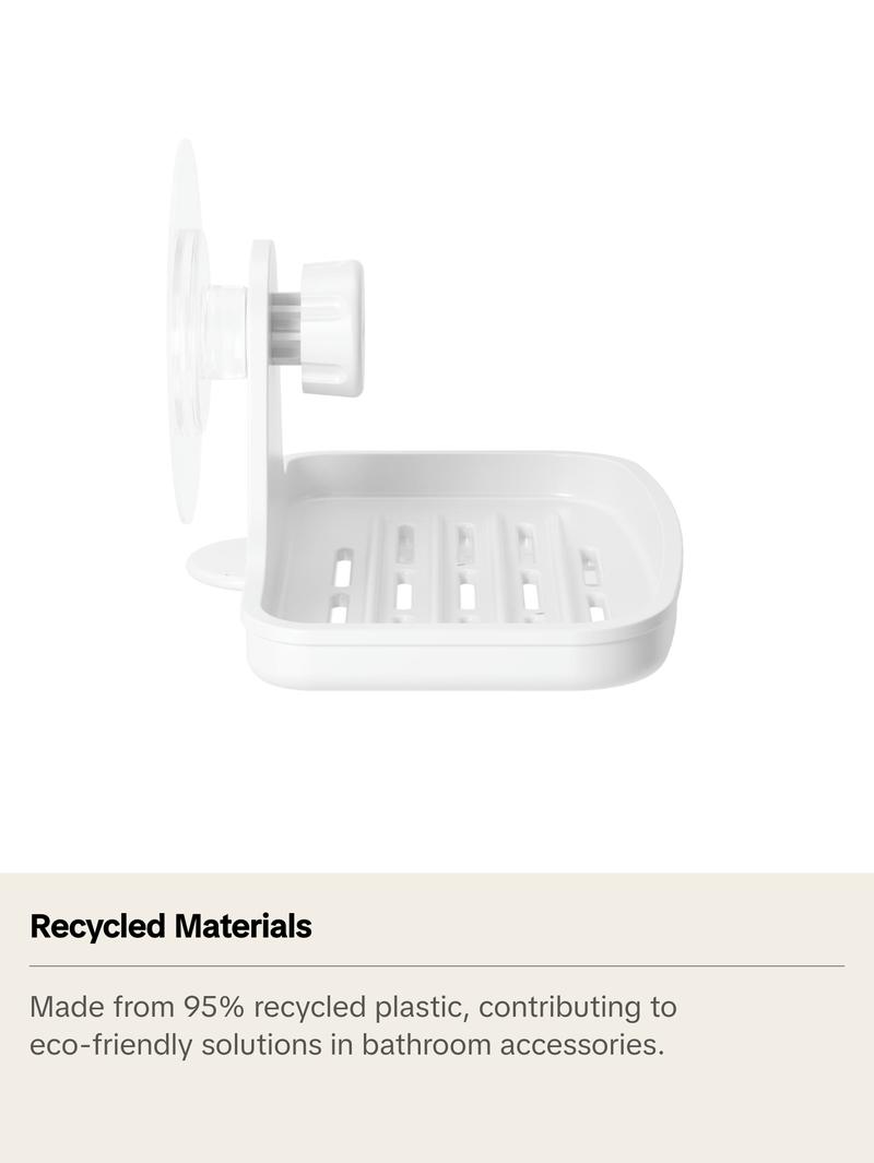 Umbra Flex Adhesive Soap Dish, Non-Damaging Installation, Keeps Soap Dry - 1 Pack Shower Bath