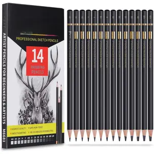 Professional Drawing Sketching Pencil Set - 14 count,Graphite,(12B - 4H), Ideal for Drawing Art, Sketching, Shading, Artist Pencils for Beginners & Pro Artists