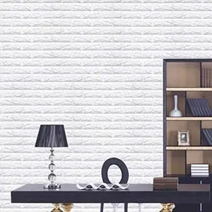 5/10pcs DIY 3D Foam Brick Soft Wallpaper Wall Sticker Wall Panel Peel Adhesive Vinyl Waterproof Mould Proof Room Home Living Room Bathroom Kitchen Bedding Room Decoration