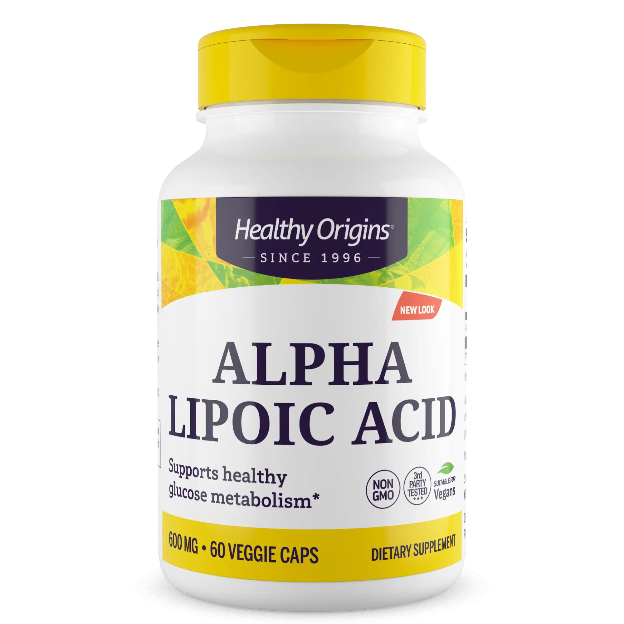 Healthy Origins Alpha Lipoic Acid 600mg Dietary Supplement for Healthy Glucose Metabolism - 2 Sizes