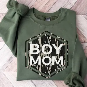 Retro Bottomland Boy Mom Oldschool Camo Pattern Unisex Sweatshirt, Vintage Camo Mama Shirt Full Sizes, Full Colors Classic Sweaters Tops Womenswear