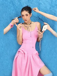 Yo Cool (Bazaar Party) Strap Dress French New Chinese Phoenix Slim Fit Look Irregular Front Fork