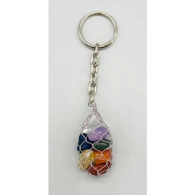 Crystal Gemstone Keychain — Bag of Mixed Tumbled Stones