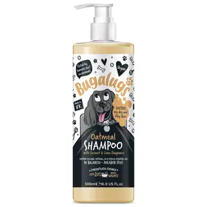 BUGALUGS Oatmeal & Aloe Vera Dog Shampoo Dog Grooming Shampoo Products for Smelly Dogs with Fragrance Oatmeal Puppy Shampoo Professional Vegan pet Shampoo & Conditioner