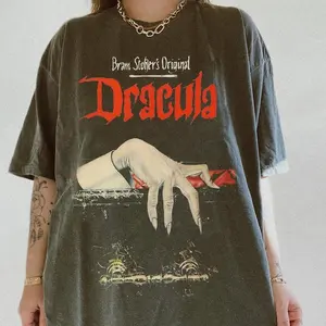 Bram Stoker's Original Dracula Tshirt, Cotton Unisex T-Shirt, Crew Neck, Menswear Top, Womenswear Top Streetwear Lady Basic Casual Love