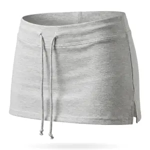 Women's Solid Drawstring Split Hem Skirt, Casual Fashionable Mini Skirt  Daily Wear, Ladies Bottoms  All Seasons for