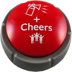 Airhorn Can Sound Button with Applause and Cheers, Funny Easy Button, Noise Maker Buzzer for Office, Sporting Event, Dance Party, Fun Classroom, Desk Toy, Gag Birthday Gift, Gadget for Teens, DJ HYPE