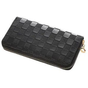 Checkered Vegan Leather Wallet