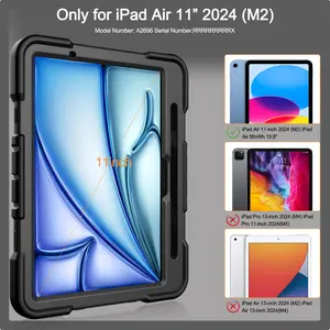 Tablet Case For iPad Air 11in 2024 M2 / Air 11in 2025 M3 New fashionable solid color creative texture design Multi-functional anti-fingerprint tablet case with stand Multiple color options Sturdy protection This product does not include pen