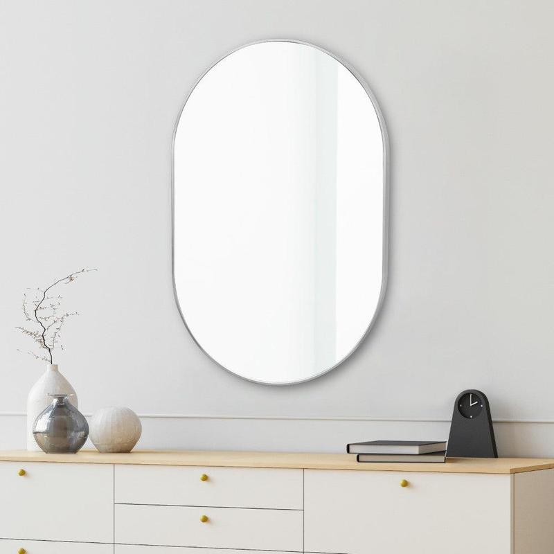 Milly 24 in. W x 36 in. H Medium Oval Metal Framed Wall Mirror