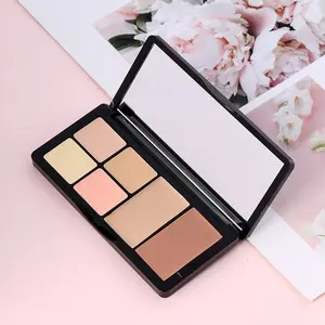 6-Color Correcting Concealer Palette with Brush – Contour, Highlight, and Conceal Dark Circles, Redness, Acne, and Blemishes