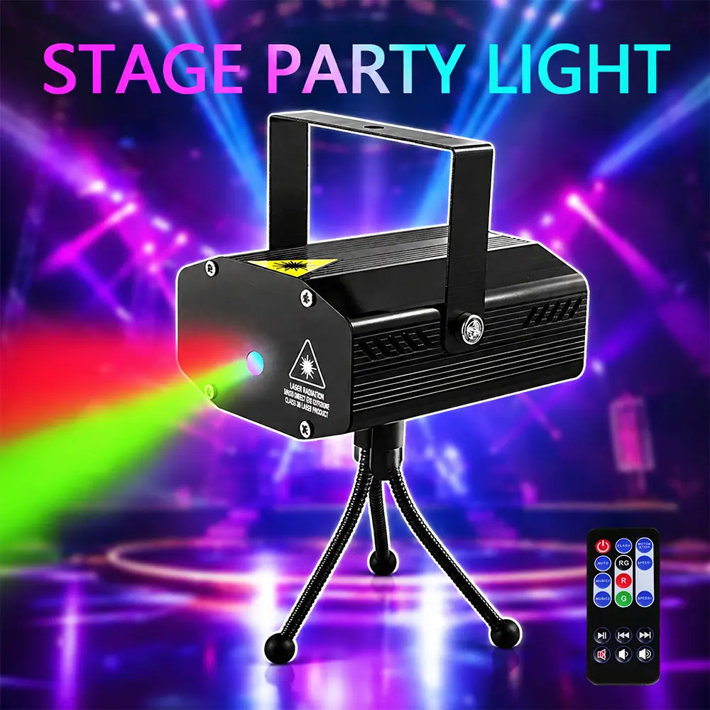 Stage Lights, LED Disco Light Projector 5W Voice Control DJ Controller Stage Light for New Year Birthday Party