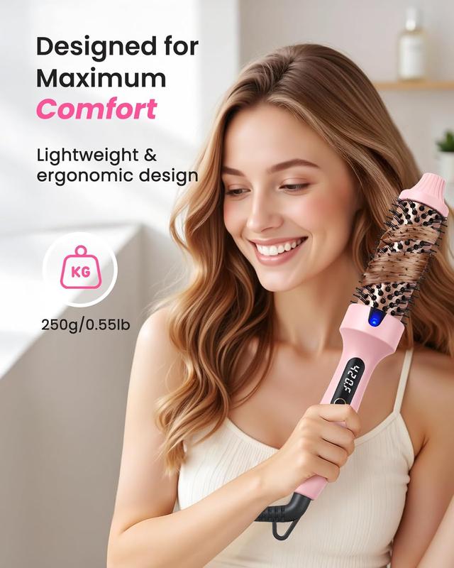 2025 Achieve Salon-Perfect Blowouts Anywhere – This 1.5-Inch Heated Round Brush with Negative Ions and 6 Heat Settings Delivers Frizz-Free, Glossy Styles in a Travel-Friendly Design