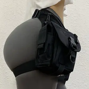 Motorcycle Leg Bag - Thigh Bag for Women with Adjustable Strap and Buckle Closure - Foldable and Unlined Nylon Storage Waist Pack