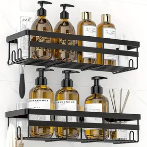 Shower Caddy, 2 Pack Shower Shelves for Inside Bathroom, Rustproof Adhesive Bathroom Organizer , No Drilling Washroom Organizers and Storage for Bathtub Room/Kitchen/Home