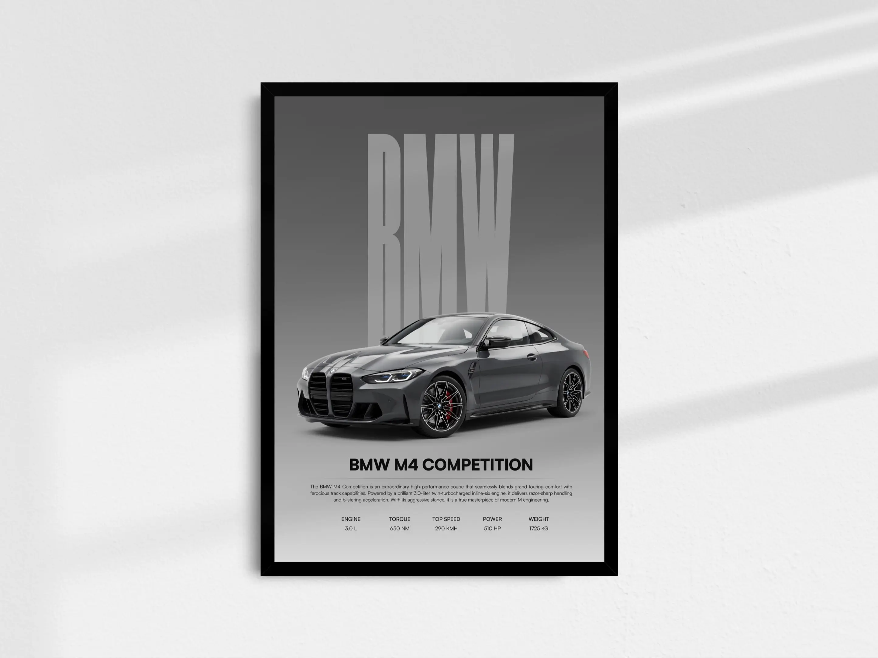 BMW M4 Poster – Car Wall Art Print, Sports Car Poster