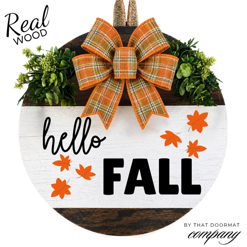 Front Door Decor, Fall Decorations, Front Door Wreath, Front Door Sign, Welcome Door Hanger, Home Decor, Hello Fall