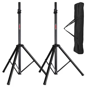 5 Core Speaker Stand Tripod Pair Tall Height Adjustable Heavy Duty PA Studio Monitor Large Subwoofer Support SS HD 2PK BLK Bag