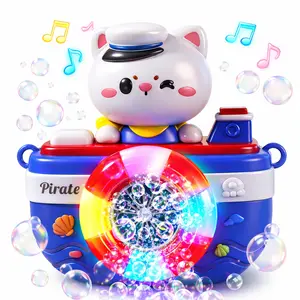 Bubble Machine for Kids, Automatic Bubble Blower Toy with Colorful LED Lights, Rechargeable Musical Bubble Maker for Outdoor Party Summer Gift