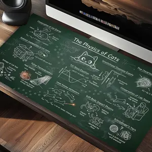 [SALE UP TO 45%] The Physics of Cats Desk Mat Mousepad - Science Teacher or Cat Lover Gift - Physics Desk Decor