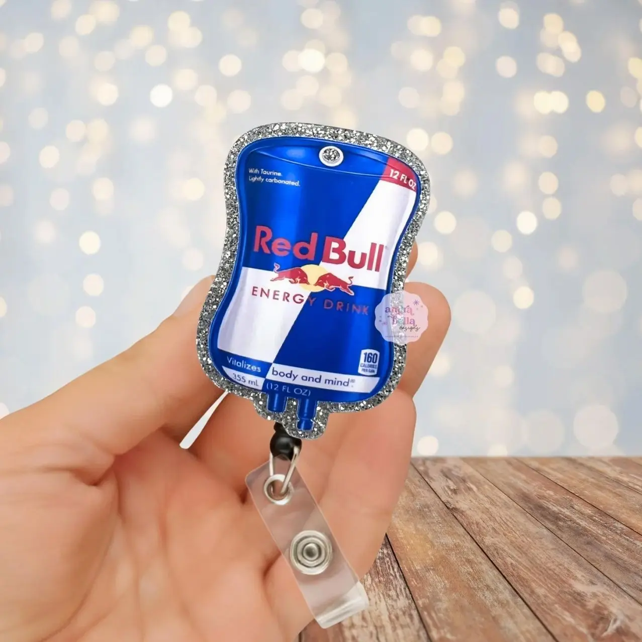 Funny Energy Drink Nurse Badge Reel,Red Bull Inspired Badge Holder, Caffeine Lover Nurse Gift , Night Shift RN Badge Reel,ICU ER Nurse Badge