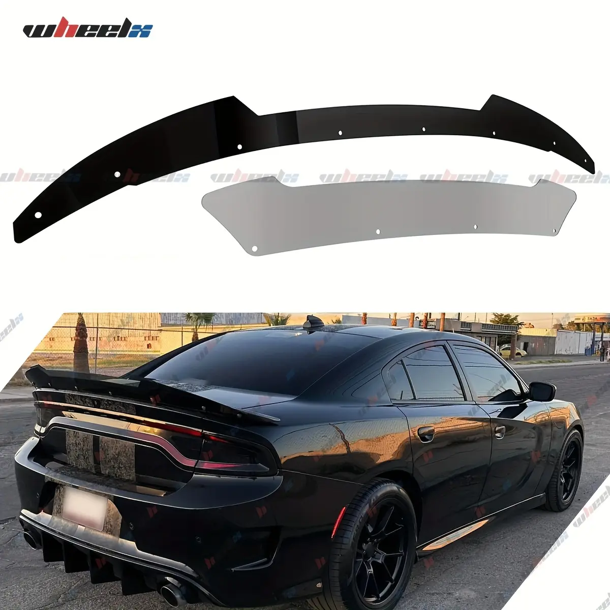 2015-2024 Dodge Charger SRT Hellcat Scat Pack – WHEELX Venom V3 Dual-Piece Wickerbill Spoiler | Track-Inspired Styling