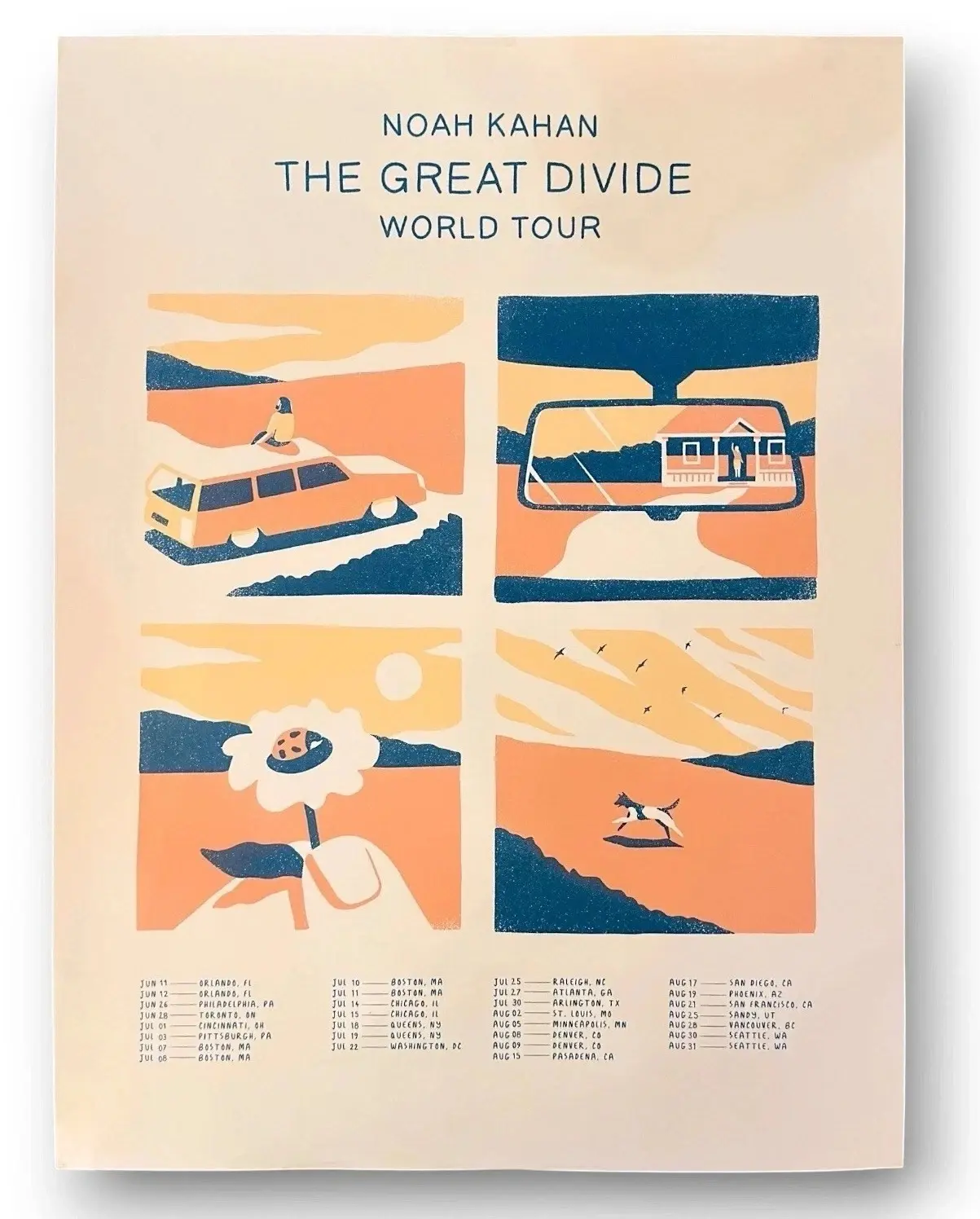 Noah Kahan The Great Divide North American Tour 2026 Poster