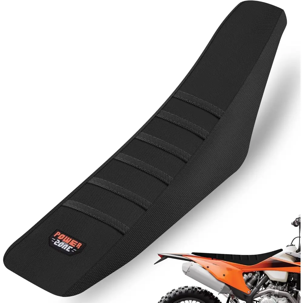 Universal Soft Ribbed Rubber Sport Seat Cover - 32.8x14.9", Body Hold, Easy Stretch, Grippy Grip, for Dirt Bike, Motocross, Enduro, Motorcycle Accessories (Black-2)