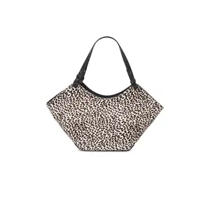Flattered Dilba Mini Tote Bag in Leather Hair Chocolate Dot