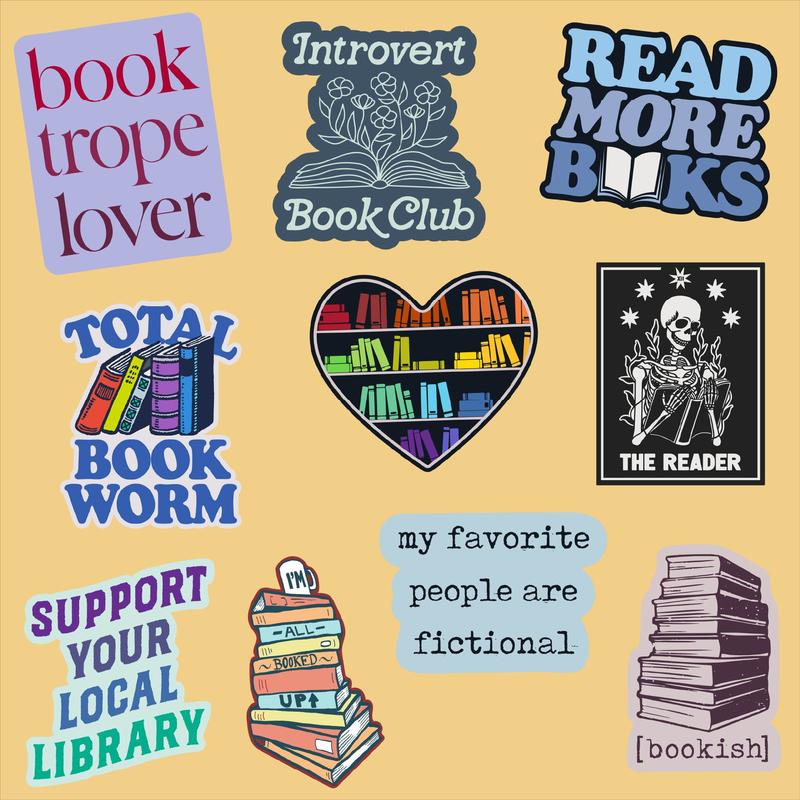 Book Sticker Extra Large Stickers for Adults Funny Adhesives with Memes Funny Stickers with Colorful Graphic Decals Sarcastic  Funny Nerd  Multi