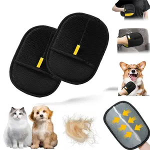 2pc Pet Hair Removal Gloves, Double-Sided Sticky Fur Remover, Deshedding Tool, Washable Static Gloves for Sofa and Clothes Cleaning, Shedding Grooming Kit