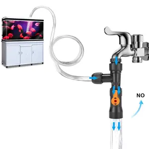 Automatic Aquarium Water Changer Kit Fish Tank Siphon Vacuum Gravel Cleaner with Water Hose Tap Pump for Easy Drain and Fill