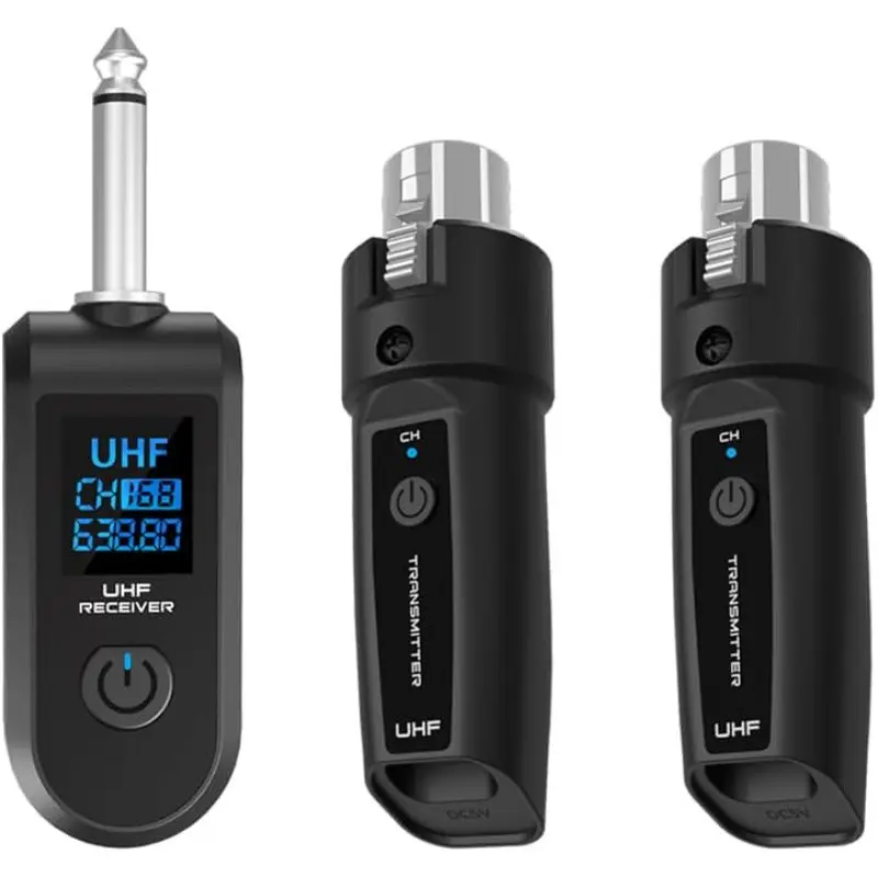 2.4G wireless microphone audio transmitter and receiver system plugin XLR microphone adapter Rechargeable Wireless Mic Live Streaming Mic