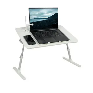 Mean yeah-Laptop Stand for Bed, Adjustable Height and Angle, Laptop Desk with USB Port and Drawer, Bed Desk for Reading and Writing, Laptop Table for Bed, Couch
