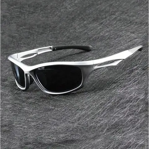 Men's Edgy Flat-Top Polarized Fashion Sunglasses - Modern Full-Rim Shades, Active Eyewear for Cycling, Driving, Summer Outdoor Use