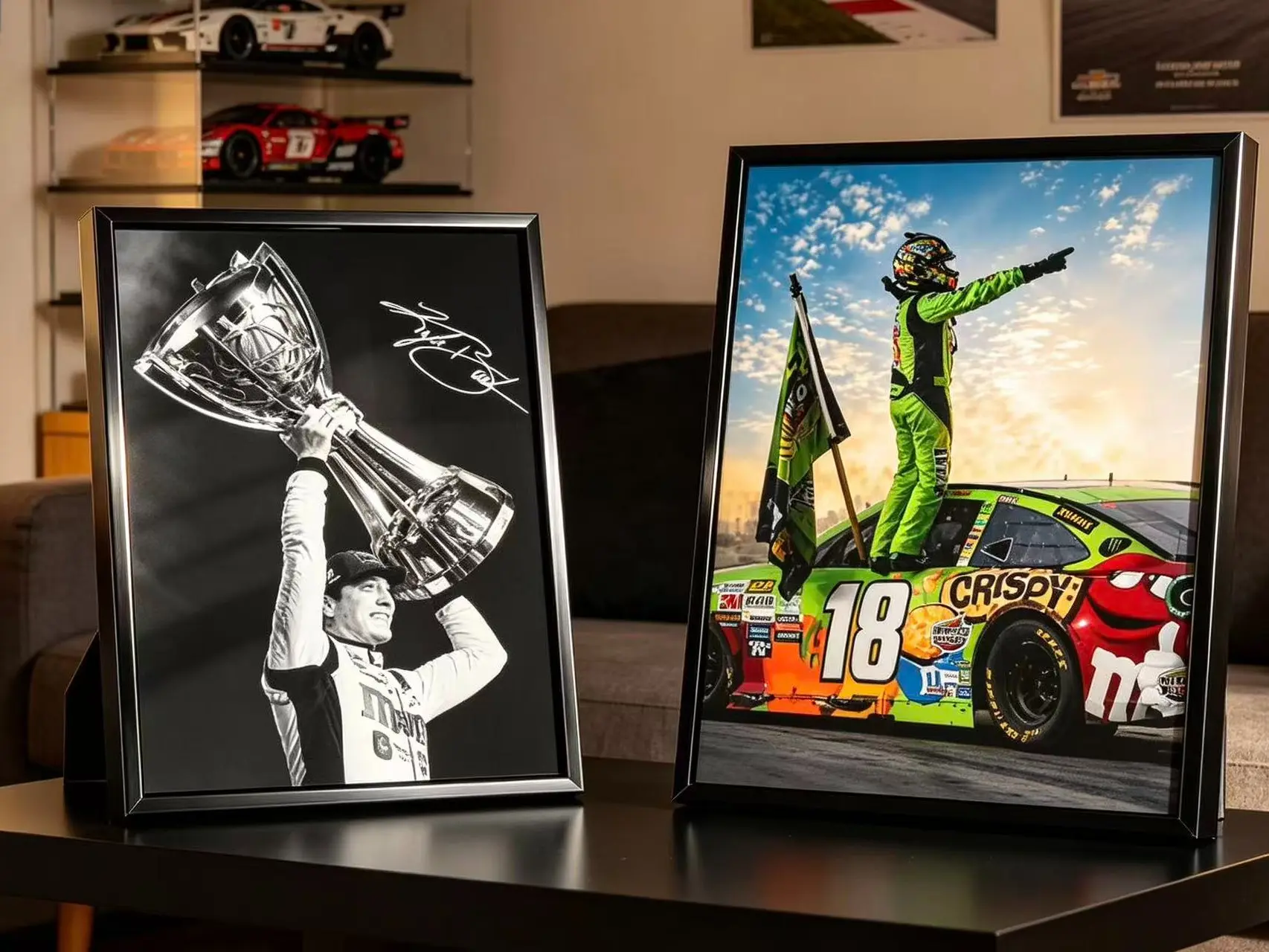 Kyle Busch Nascar Legendary Moment Poster – HD Canvas Print, Black  Frame & Crystal Clear Acrylic Panel. 3 Styles: Unframed, Wood Frame, or Aluminum+Acrylic. Fade-Resistant Racing Wall Art for Fans, Man Cave, Bedroom, Office.