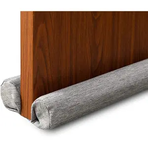 Door Darft Stopper Weather Stripping Bottom of Door Seal Dust and Noise Blocker Gap 1.5 Inch Door Sweep Guard Insulation Adjustable 32-36 Inch (Pewter)