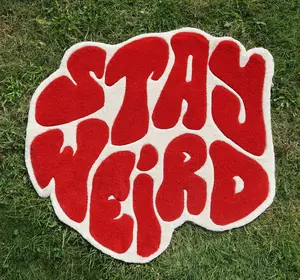 Handmade Rug Stay Weird 31.5″ x 31.5″