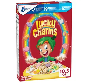 Lucky Charms Gluten Free Cereal with Marshmallows, Kids Breakfast Cereal, Made with Whole Grain, 10.5 oz