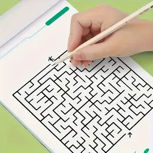 2 maze books  (Premium +advanced） Early Learning Maze Puzzle Book - Focus Training Game, Concentration Building Activity, Intellectual Development Toy, Ideal Holiday Gift for Christmas & Easter, Focus Training | Maze Puzzle Book | Durable Paper, Maze Book
