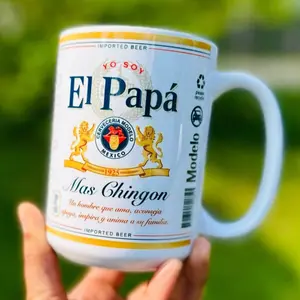 Custom El Papá Mas Chingon El Mamá Mas Chingona Coffee Mug, Modelo Especial Beer Style Cup for Father’s Day Mothers Day, Gift for Latino, Mexican Gift for Him/Her, Reusable Washable Ceramic Drinkware 11oz 15oz