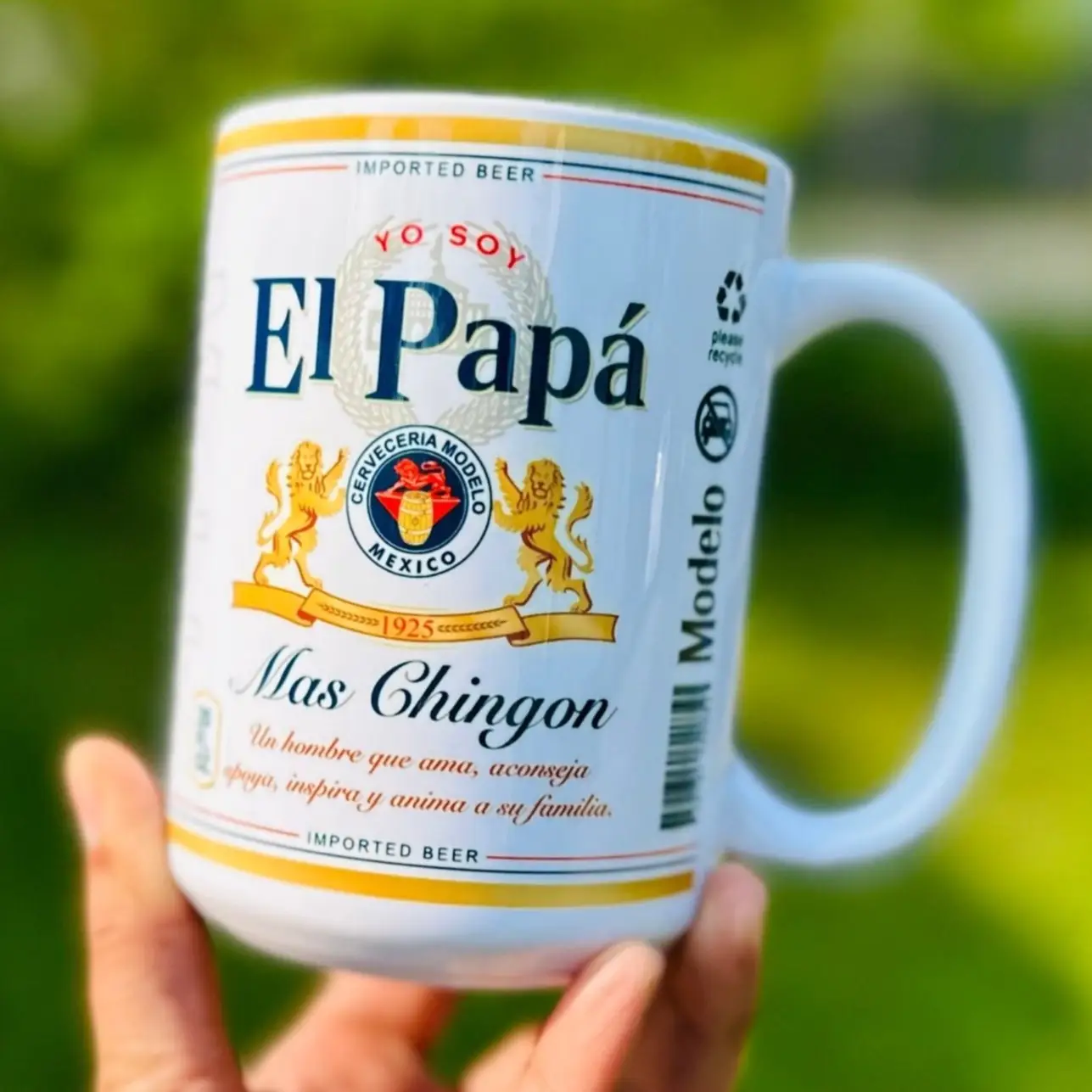 Custom El Papá Mas Chingon El Mamá Mas Chingona Coffee Mug, Modelo Especial Beer Style Cup for Father’s Day Mothers Day, Gift for Latino, Mexican Gift