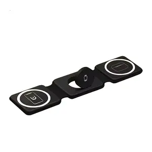 3-In-1 Foldable Wireless Charger, Supports iPhone Apple Watch AirPods, 15w Fast Charging, Portable Magnetic Charging Pad, Magnetic Charging Station