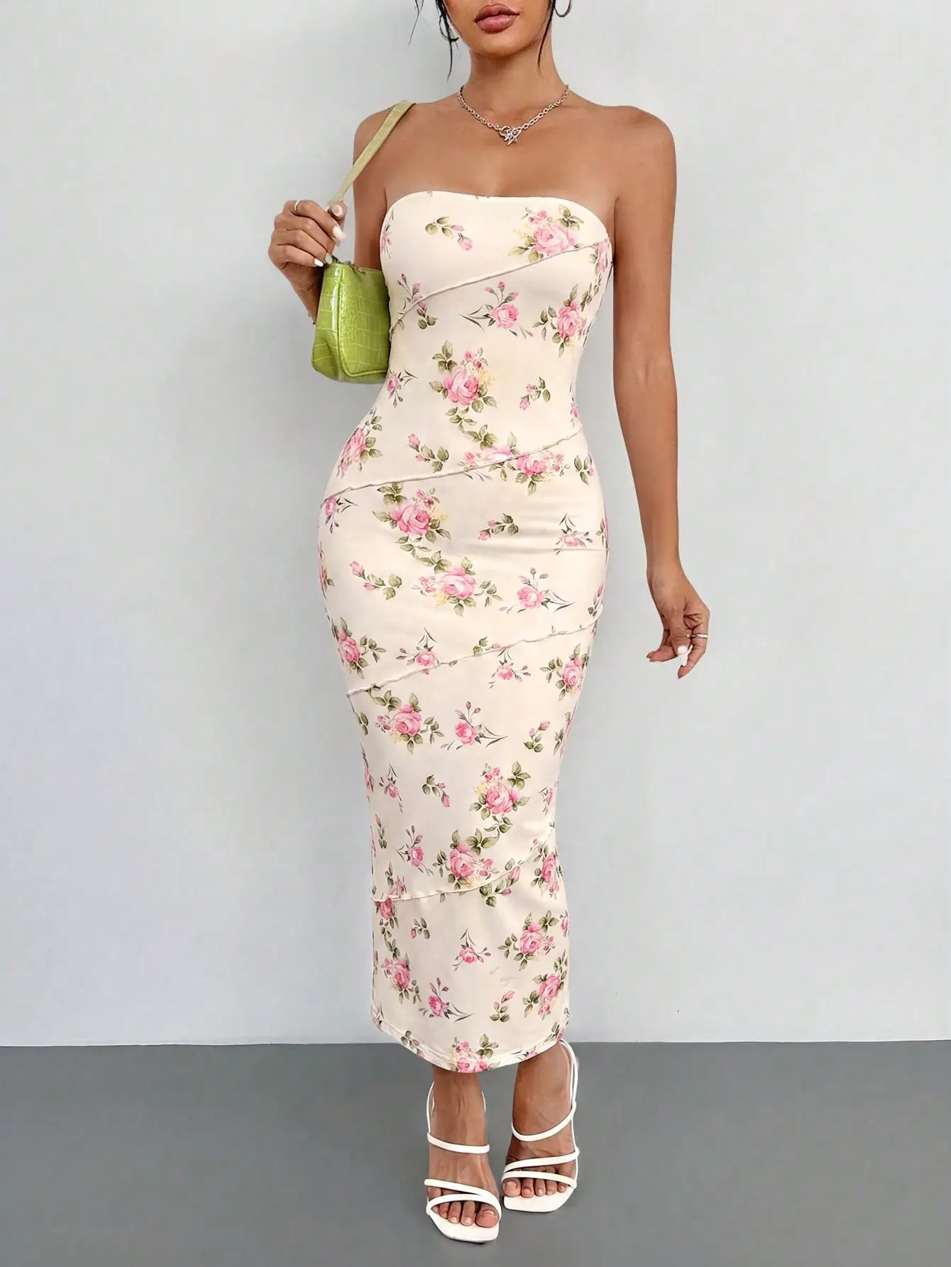 Women’s Beige Ditsy Floral Bodycon Cami Dress Petite Summer Date Night Mini Dress, petite mini dress, date night dress women, summer dress women, vacation dress women